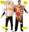 Sardines Can & Pizza Slice Couple Costume, One Size Fits Most Adults