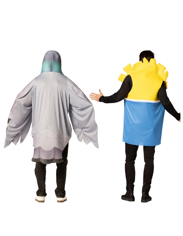 Pigeon & Festival Fries Bucket Couple Costume, One Size Fits Most Adults