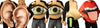 Pair of Ears Couple, 2 Blinking Eyes, Nose w. Green Booger, & Big Lick Lips & Tongue Group Costume, One Size