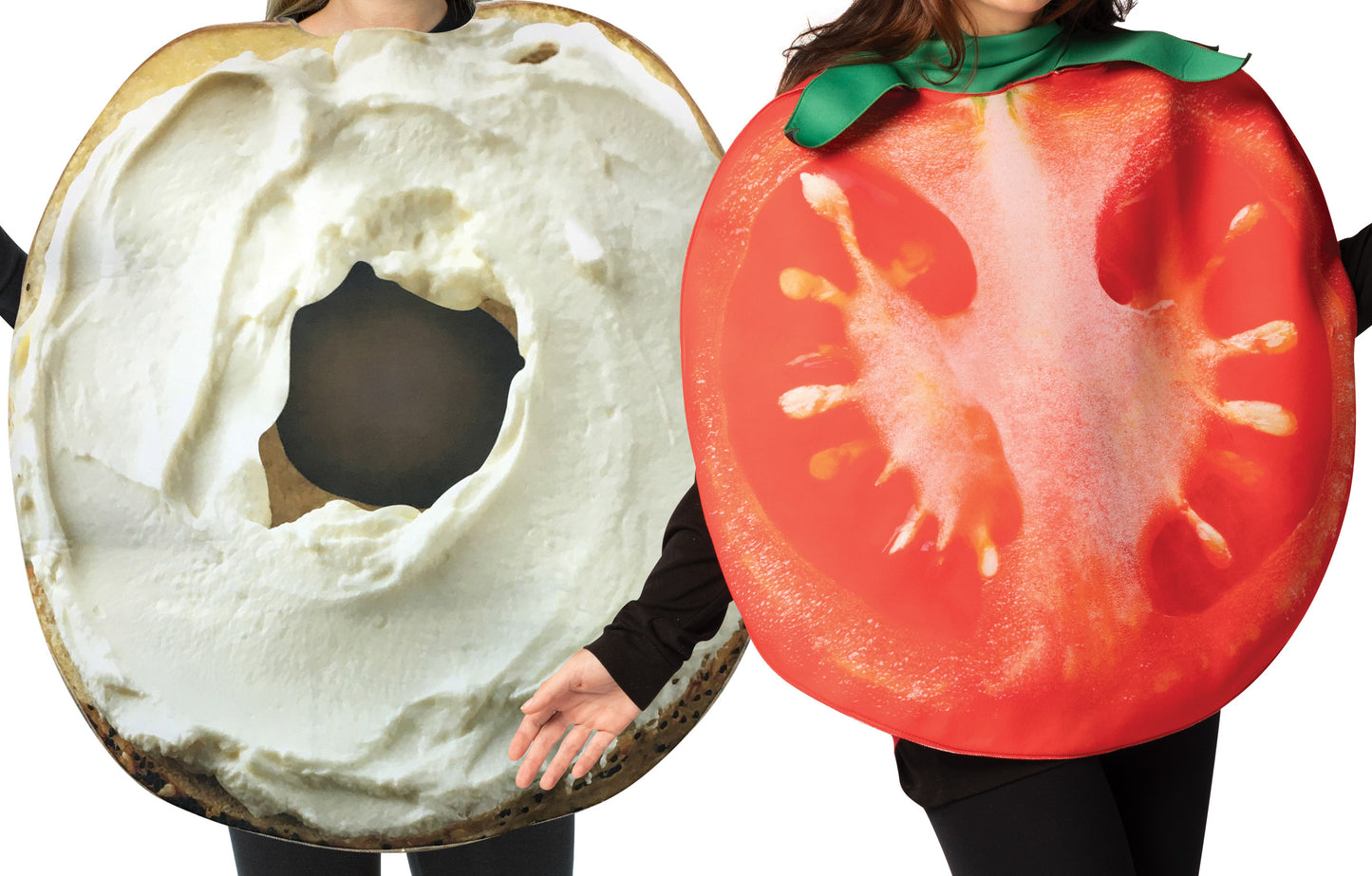 Bagel with Cream Cheese & Tomato Slice Couple Costume, One Size Fits Most Adults