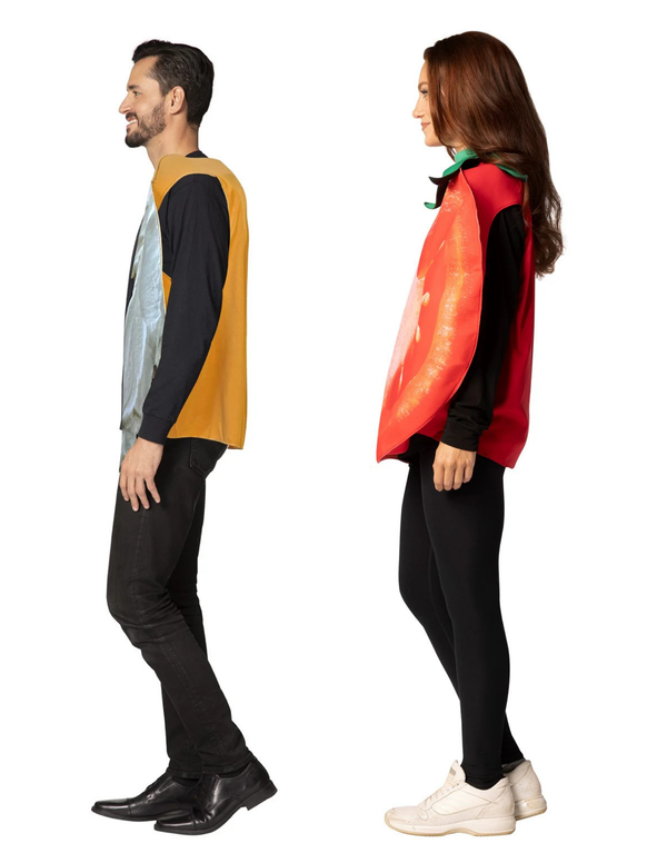 Bagel with Cream Cheese & Tomato Slice Couple Costume, One Size Fits Most Adults