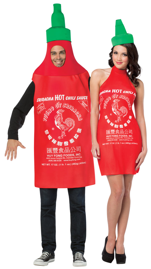 Sriracha Tunic & Sriracha Dress Couple Costume,  One Size Fits Most Adults & Women's Size 4-8