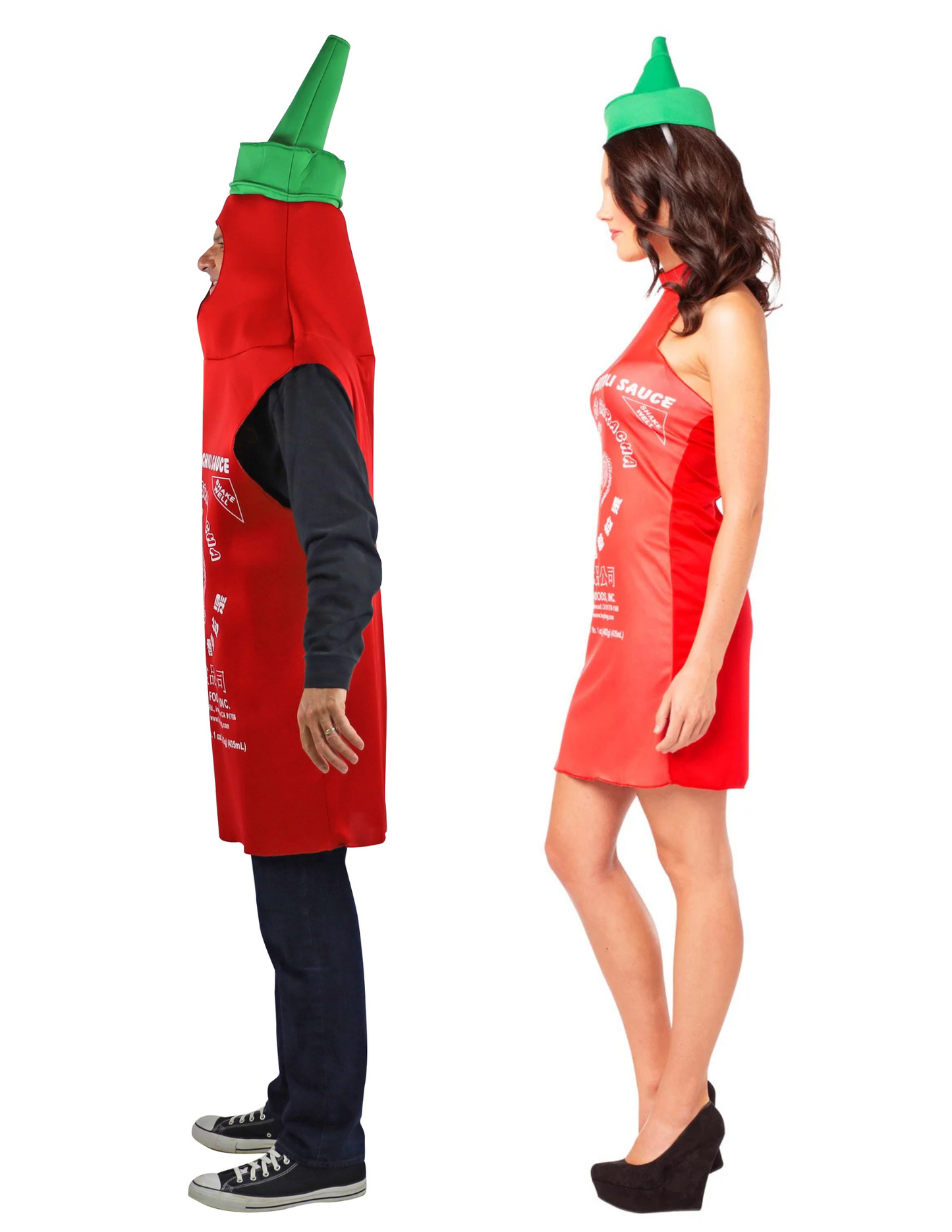 Sriracha Tunic & Sriracha Dress Couple Costume,  One Size Fits Most Adults & Women's Size 4-8