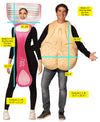 Pink Razor & Male Ball Sac Couple Costume, One Size Fits Most Adults