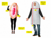 Beige Vagina and Tampon Couple Costume, One Size Fits Most Adults