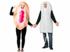 Beige Vagina and Tampon Couple Costume, One Size Fits Most Adults