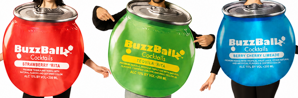BuzzBallz Strawberry 'Rita, Tequila 'Rita & Berry Cherry Limeade Group Costume, Adult One Size