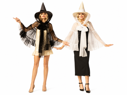 Charm & Curse Witch Hat & Cape, Black & White, Couple Costume