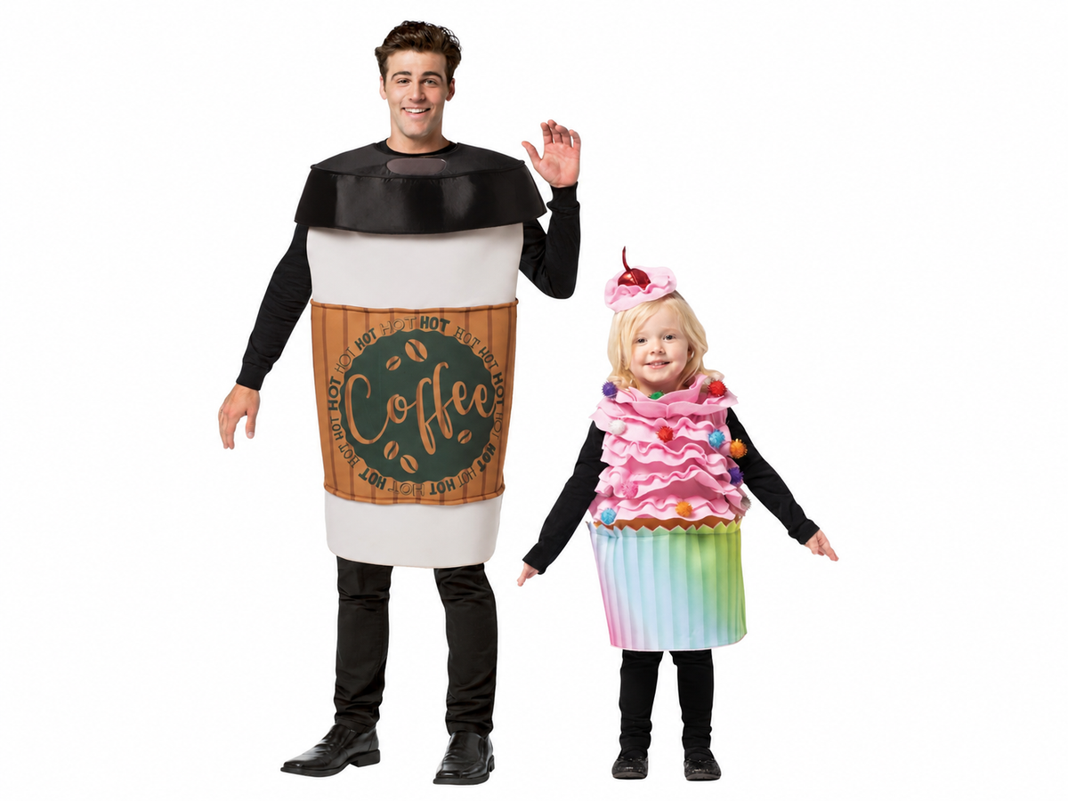 Coffee to Go & Ultimate Cupcake Child 3-6 Bundle Halloween Costume, Adult One Size & Child Size 3-6