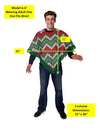 Light Up Poncho-Zig Zag Red/Green, Adult One Size