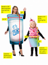 Glass of Milk & Ultimate Cupcake Child Bundle Costume, Adult One Size & Child Size 3-6