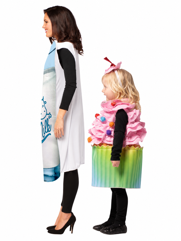 Glass of Milk & Ultimate Cupcake Child Bundle Costume, Adult One Size & Child Size 3-6