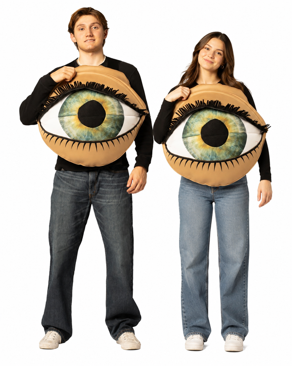 Two Blinking Eyes Couple Costume, Women and Men, One Size Fits Most