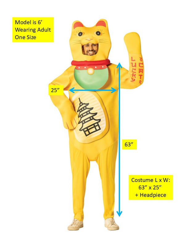 Lucky Cat Costume, Adult One Size