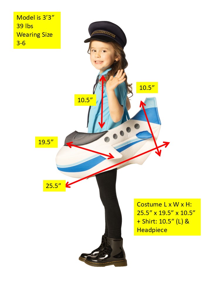 Airplane Costume, Child Size 3-6