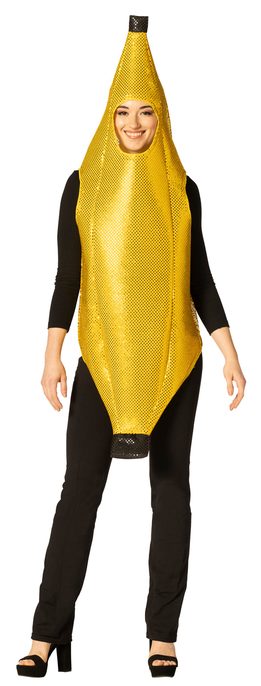 Glitzy Sequin Banana Costume, Adult One Size