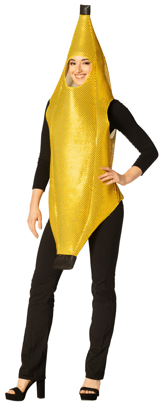 Glitzy Ultimate Banana Halloween Costume, Adult Size XXS