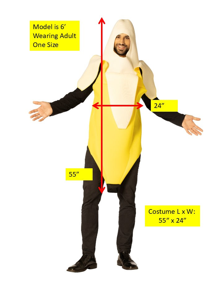 Peeled Banana Halloween Costume, Adult One Size
