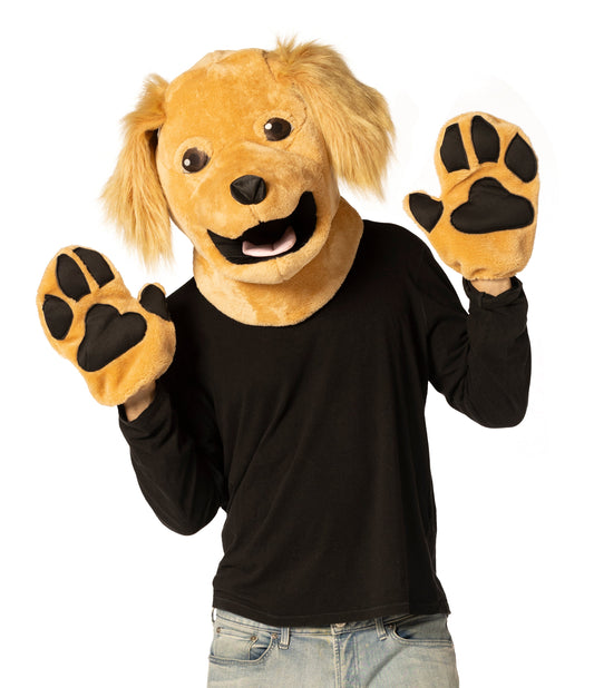 Brown Dog Headpiece Mask & Paws, Adult One Size