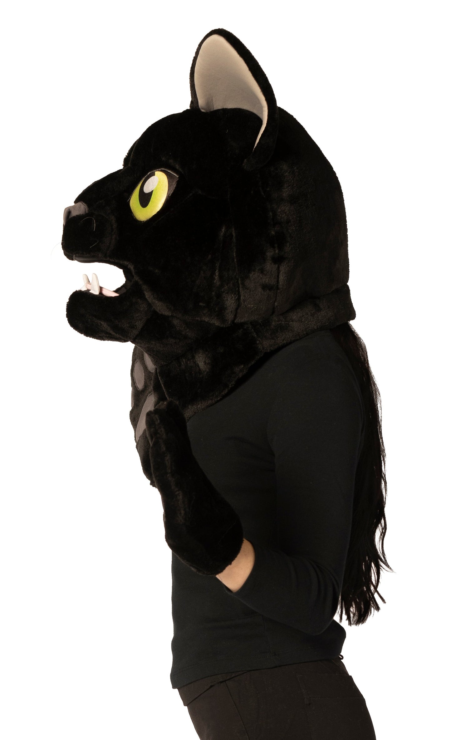 Black Cat Mask Headpiece with Paws, Adult One Size