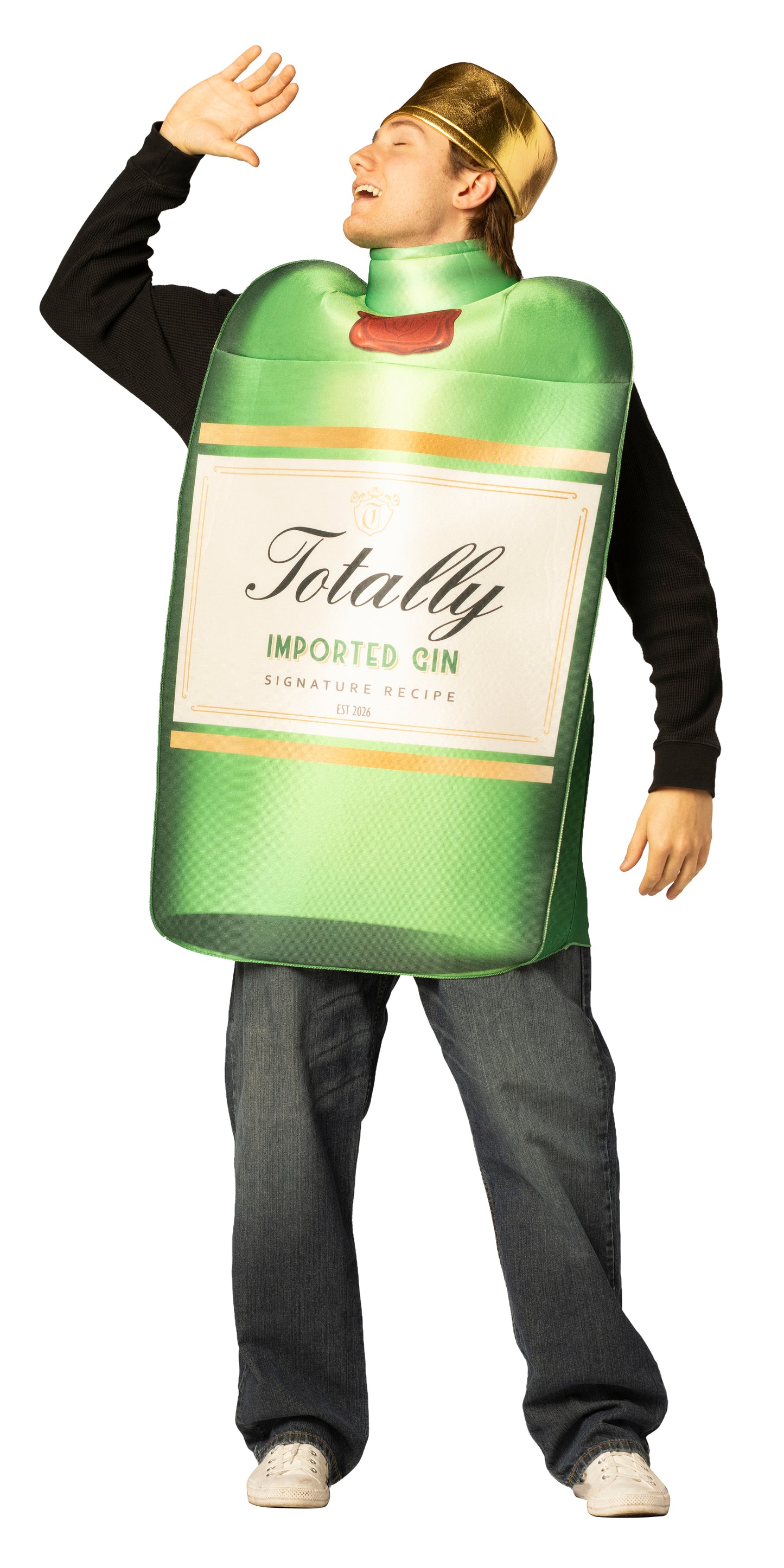 Gin Bottle with Hat Costume, One Size Fits Most