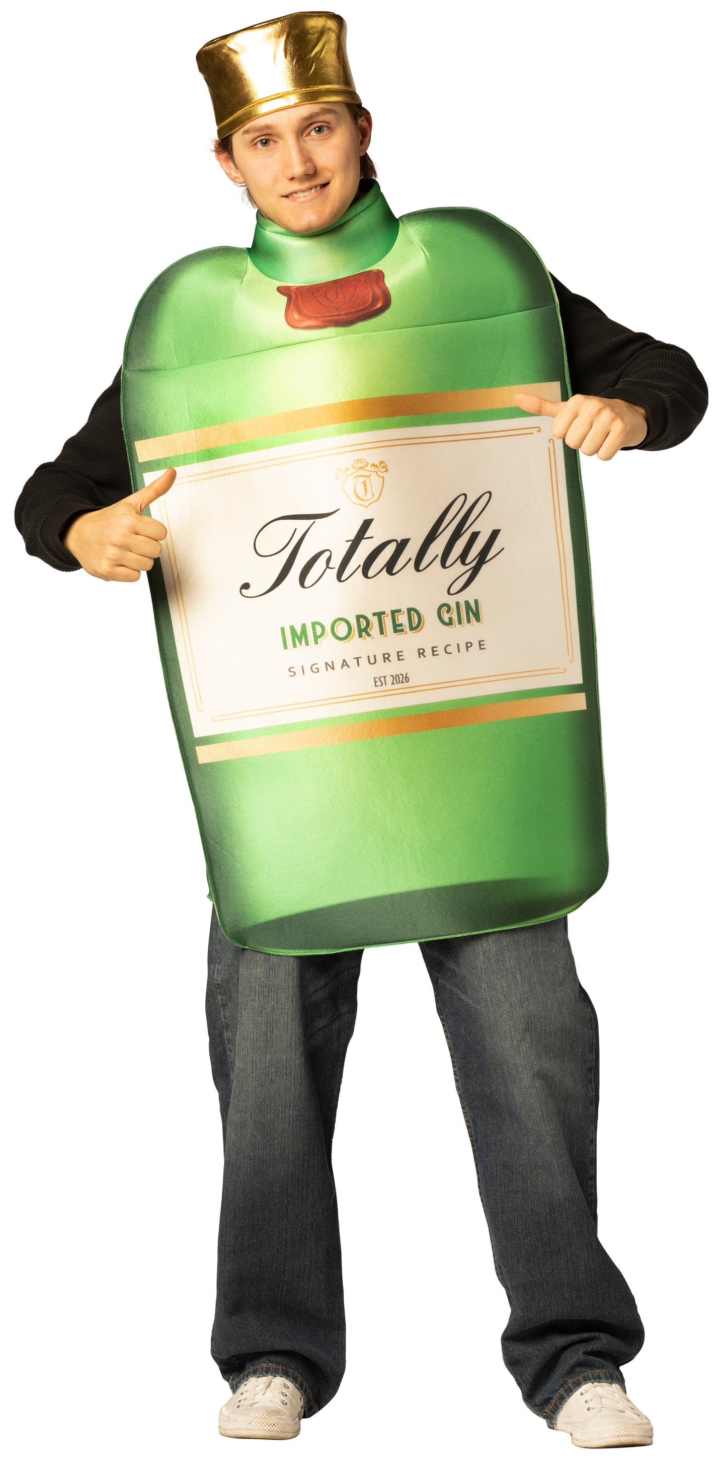 Gin Bottle with Hat Costume, One Size Fits Most