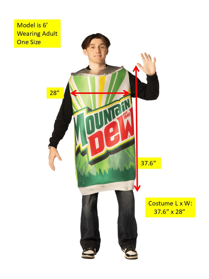 Mountain Dew Can Costume, Adult One Size