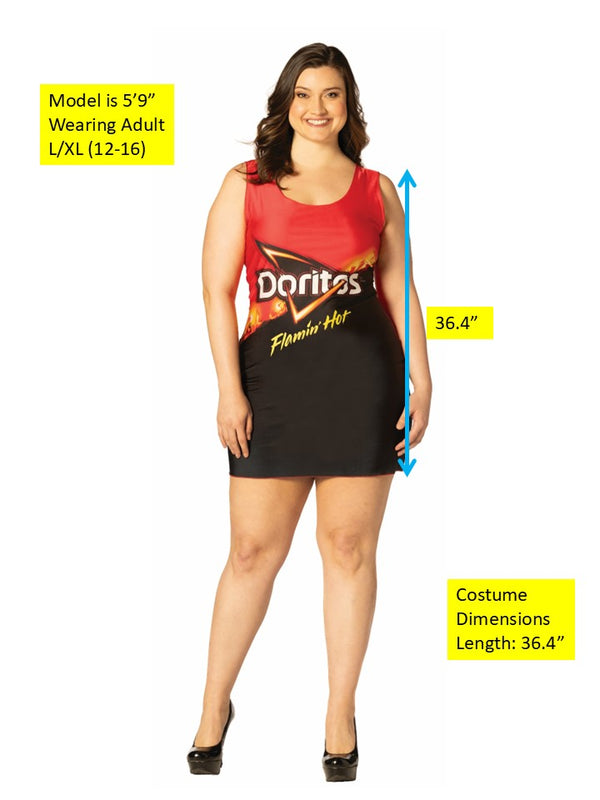 hot dress for women Adults Doritos Flamin' Hot Bag Dress Costume Extra Small/Small 0-4