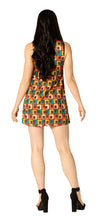 Swaggertown Dress Orange & Teal Cubes Costume, Women's Various Sizes