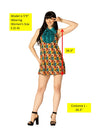 Swaggertown Dress Orange & Teal Cubes Costume, Women's Various Sizes
