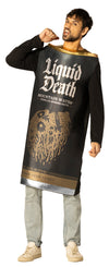 Liquid Death Sparkling Mountain Water Costume, Black, Adult One Size