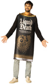 Liquid Death Sparkling Mountain Water Costume, Black, Adult One Size