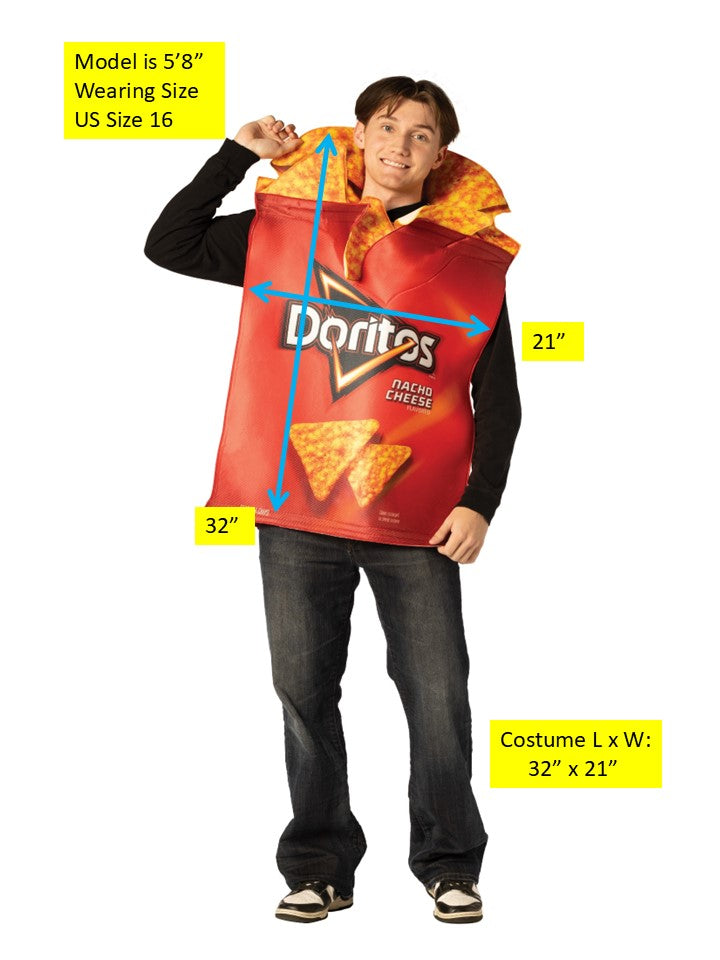 Doritos Nacho Cheese Bag with Chips Costume, Teen Size 16