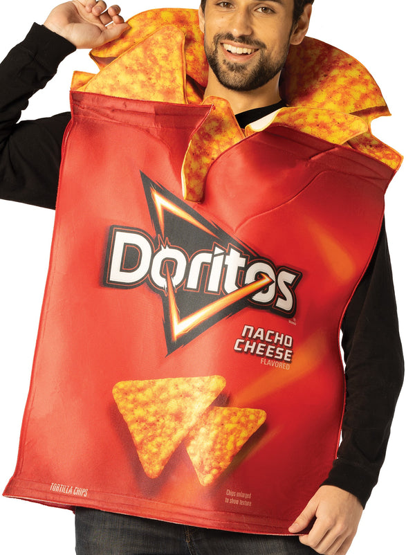 Doritos Nacho Cheese Bag w/Chips Costume, Adult One Size
