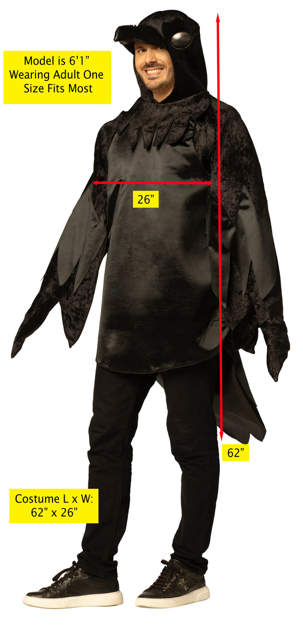 Raven Black Bird Costume, One Size Fits Most