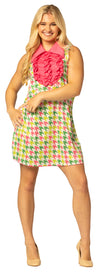 Swaggertown Dress Pink & Green Houndstooth Costume, Women's Various Sizes