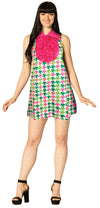 Swaggertown Dress Pink & Green Houndstooth Costume, Women's Various Sizes
