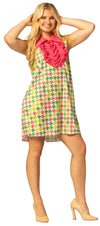 Swaggertown Dress Pink & Green Houndstooth Costume, Women's Various Sizes