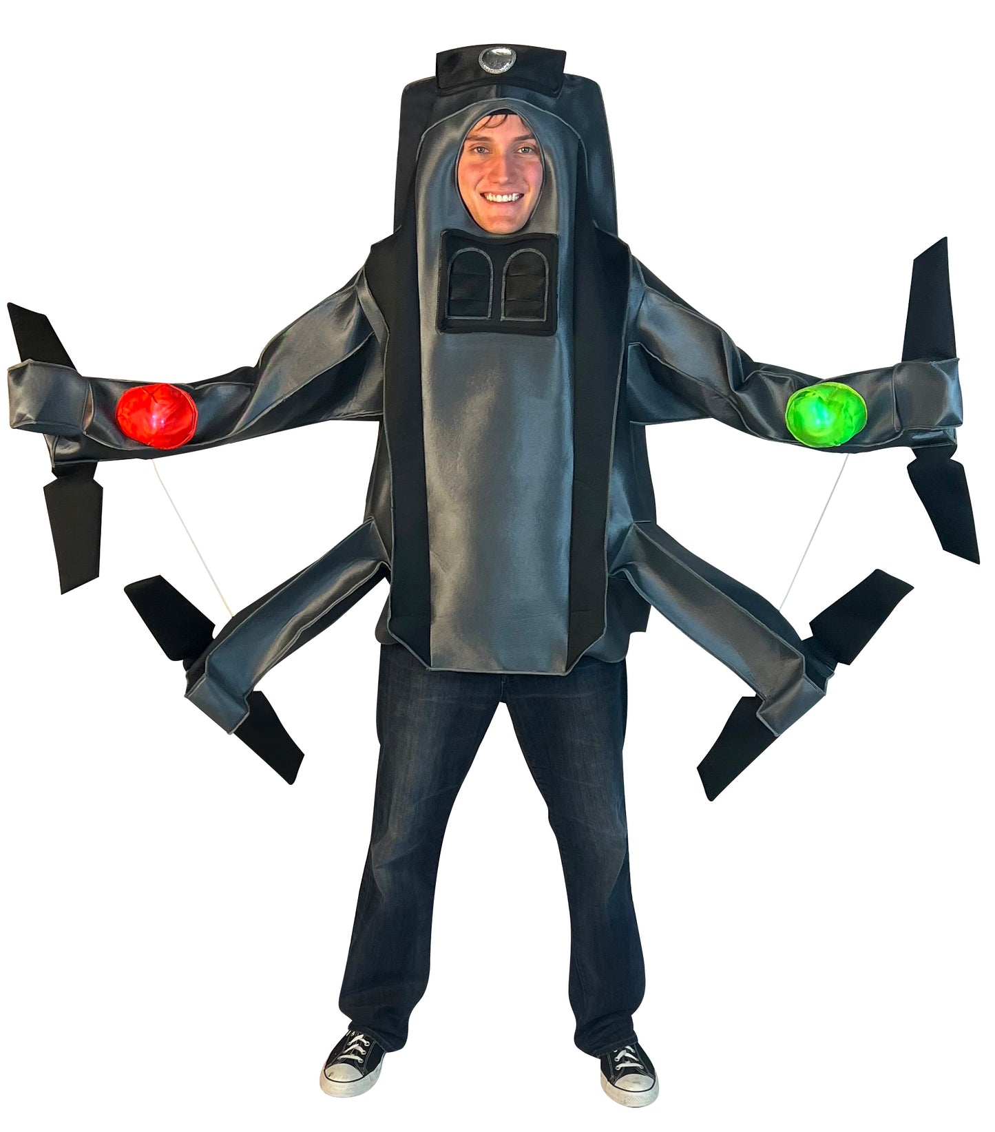 Drone with Red and Green Lights Halloween Costume, Adult One Size