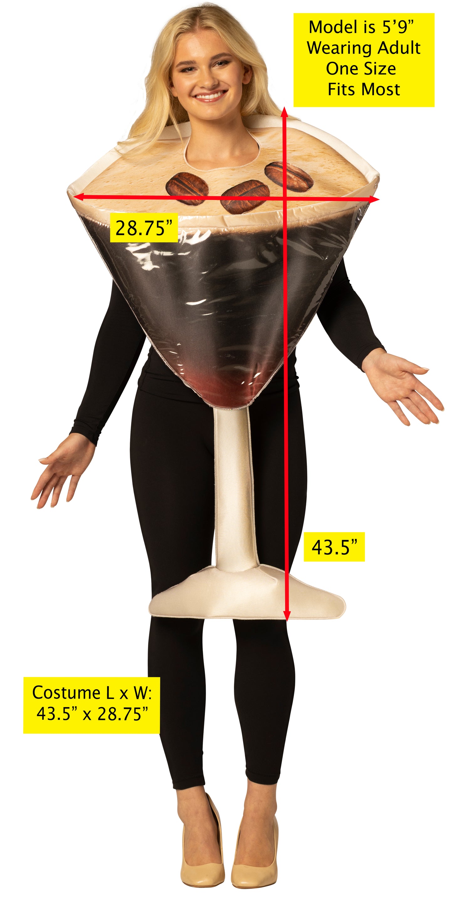 Espresso Martini Glass Costume, One Size Fits Most