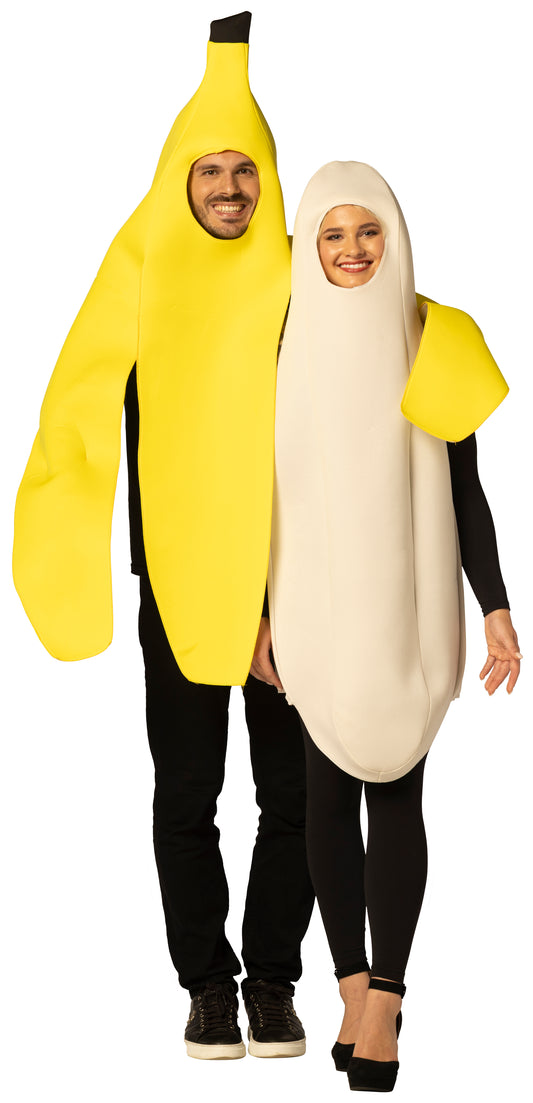 Banana Peel & Peeled Banana Couple Costume, One Size Fits Most