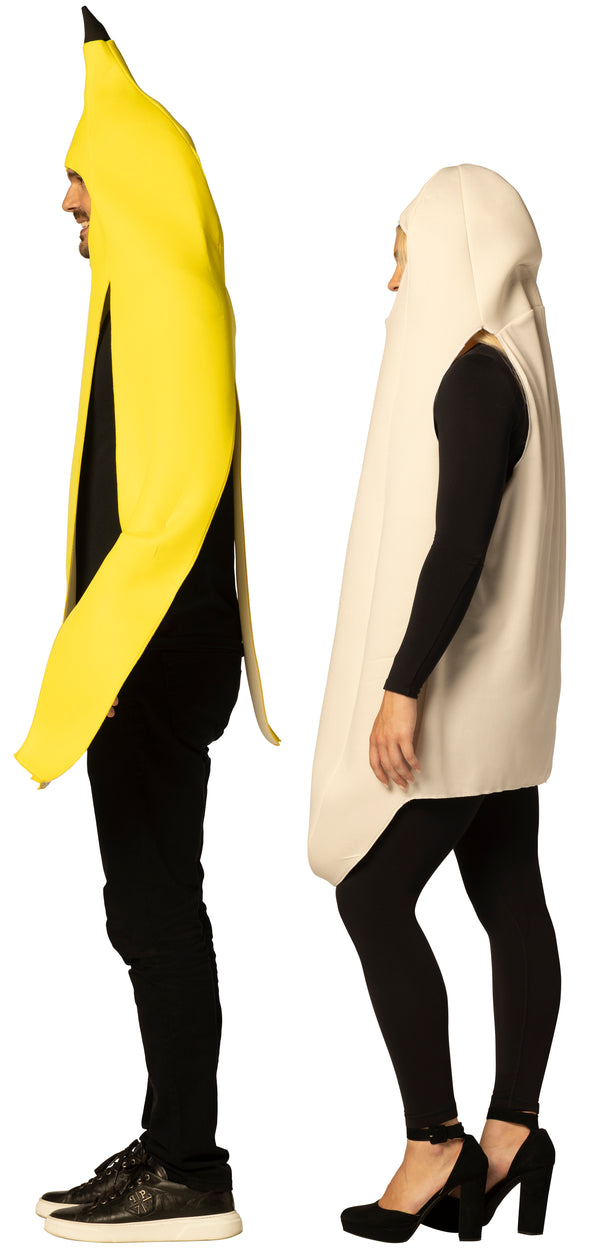 Banana Peel & Peeled Banana Couple Costume, One Size Fits Most