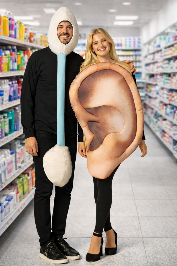 Cotton Swab & Ear Couple Costume, One Size Fits Most