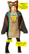 Owl Costume, Child Size 3-6