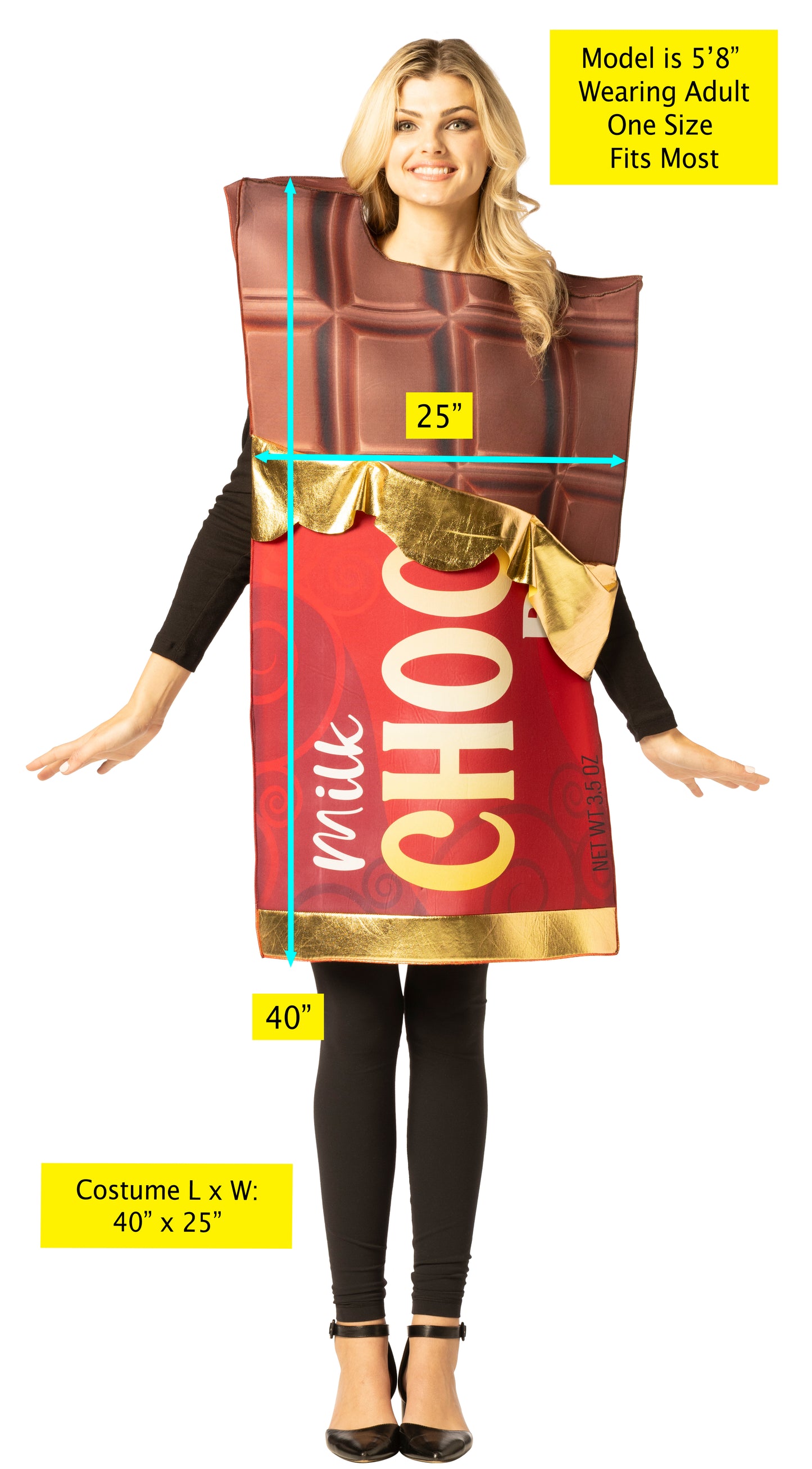 Milk Chocolate Bar Costume, One Size Fits Most