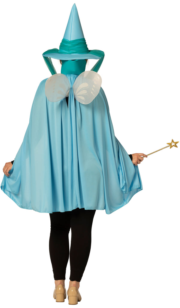 Fairy Godmother Hat, Cape, Wings & Wand, Blue Costume, One Size Fits Most