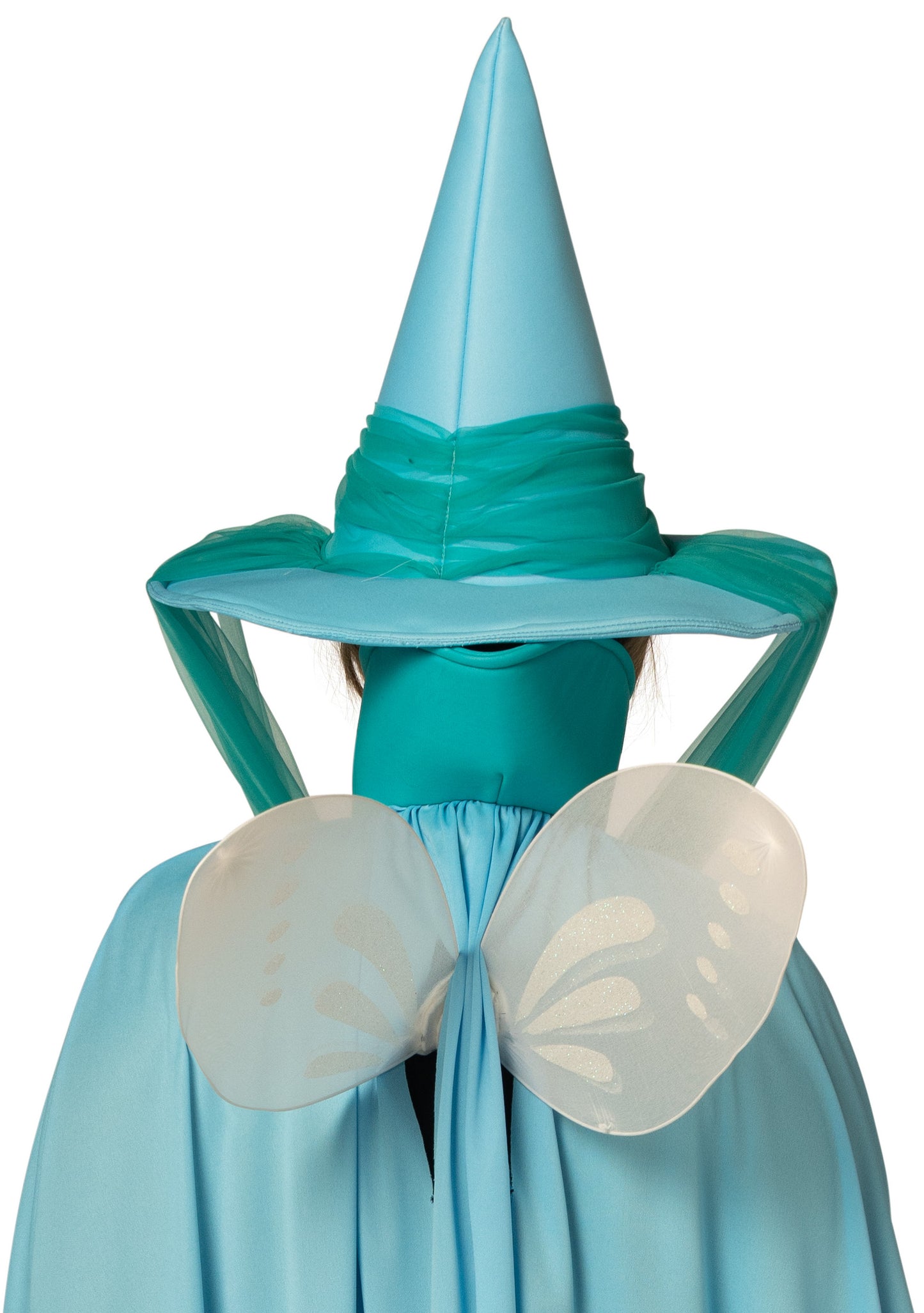 Fairy Godmother Hat, Cape, Wings & Wand, Blue Costume, One Size Fits Most