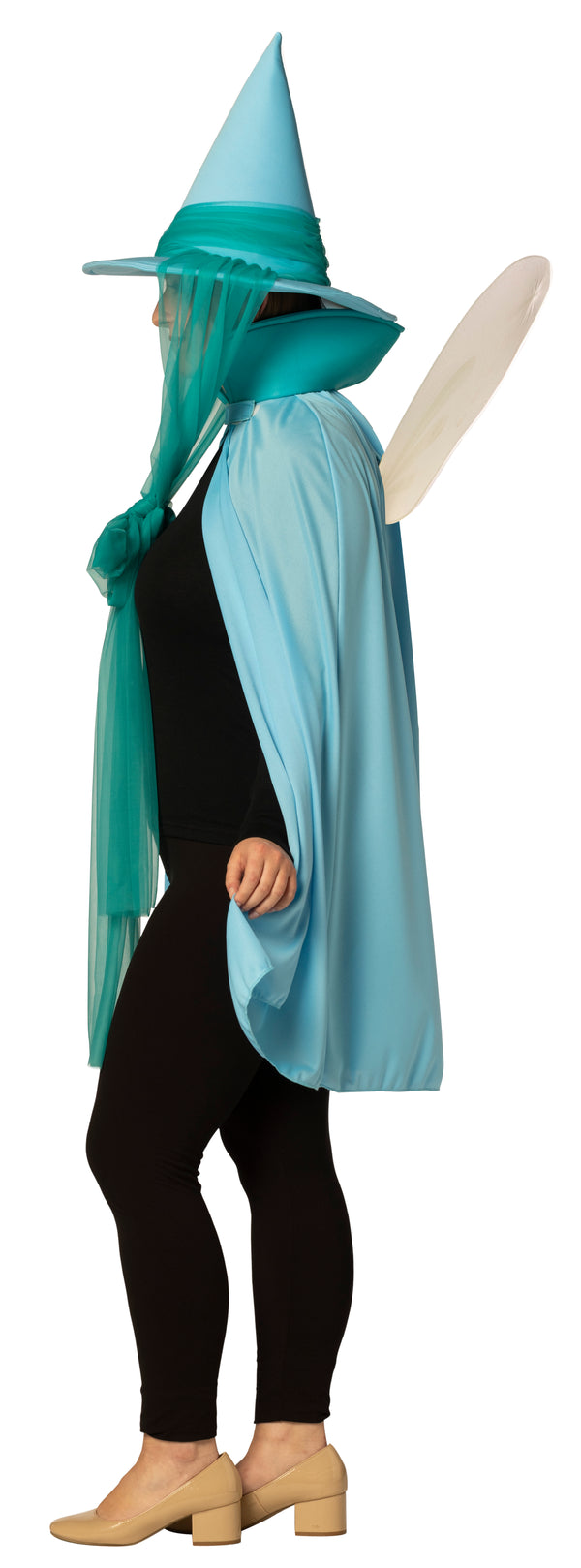 Fairy Godmother Hat, Cape, Wings & Wand, Blue Costume, One Size Fits Most