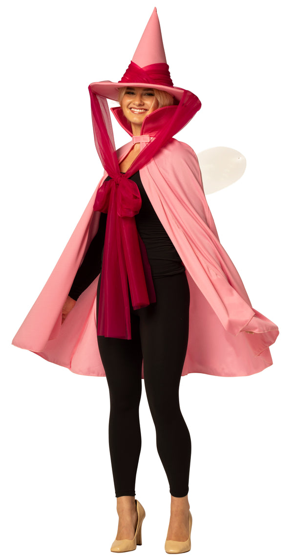 Fairy Godmother Hat, Cape, Wings & Wand, Pink Costume, One Size Fits Most