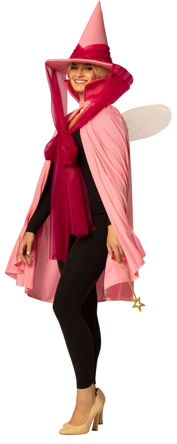Fairy Godmother Hat, Cape, Wings & Wand, Pink Costume, One Size Fits Most